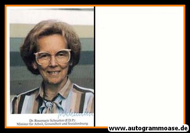 Autogramm Politik | FDP | Rosemarie SCHEURLEN | 1980er (Portrait Color)