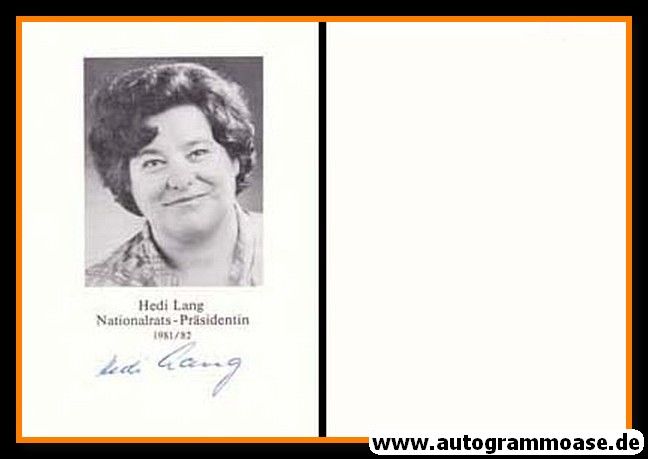 Autogramm Politik | Schweiz (SP) | Hedi LANG | Nationalrat 1981-82 | 1980er (Portrait SW)