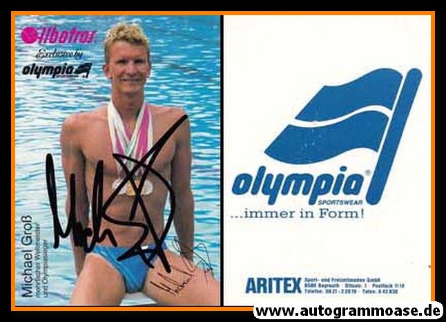 Autogramm Schwimmen | Michael GROSS | 1990er (Portrait Color Medaillen) OS-Gold