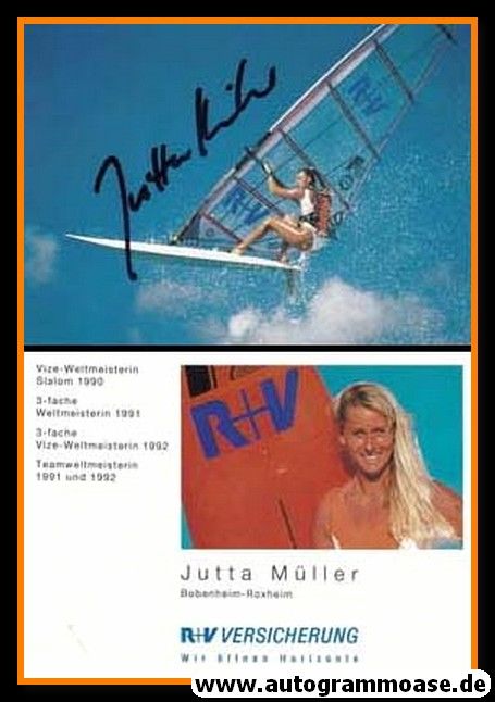 Autogramm Surfen | Jutta MÜLLER | 1990er (Rennszene Color) R+V
