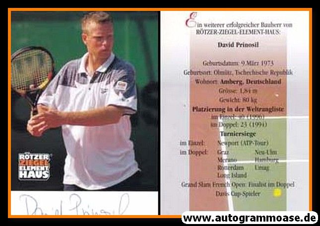 Autogramm Tennis | David PRINOSIL | 1990er (Spielszene Color) Rötzer