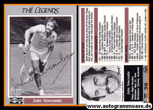 Autogramm Tennis | John NEWCOMBE | 1970er (Spielszene SW) Netpro