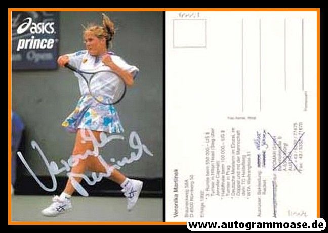 Autogramm Tennis | Veronika MARTINEK | 1990er (Spielszene Color) Asics