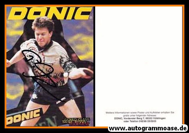 Autogramm Tischtennis | Peter FRANZ | 1990er (Spielszene Color) Donic