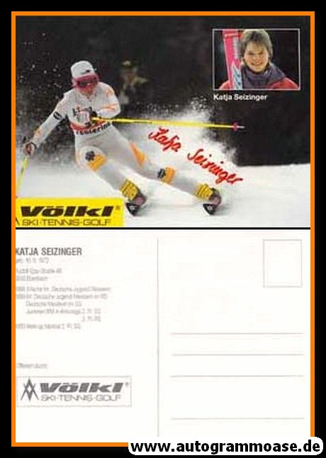 Autogramm Ski Alpin | Katja SEIZINGER | 1990er (Collage Völkl) OS-Gold