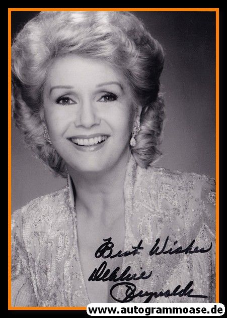 Autogramm Film (USA) | Debbie REYNOLDS | 1990er Foto (Portrait SW XL)