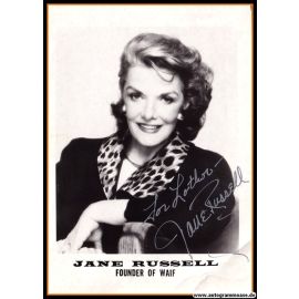 Autogramm Film (USA) | Jane RUSSELL | 1970er Foto (Portrait SW) _
