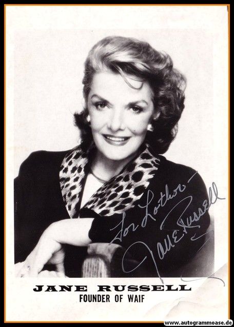 Autogramm Film (USA) | Jane RUSSELL | 1970er Foto (Portrait SW) _