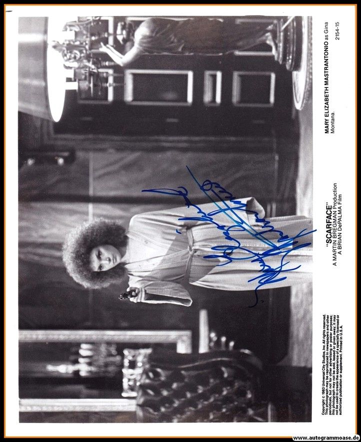 Autogramm Film (USA) | Mary Elizabeth MASTRANTONIO | 1983 Foto "Scarface"