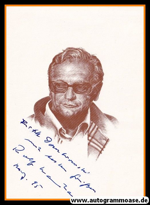 Autogramm Kunst | Rolf KAUKA | 1990er (Portrait SW Zeichnung) Fix+Foxy