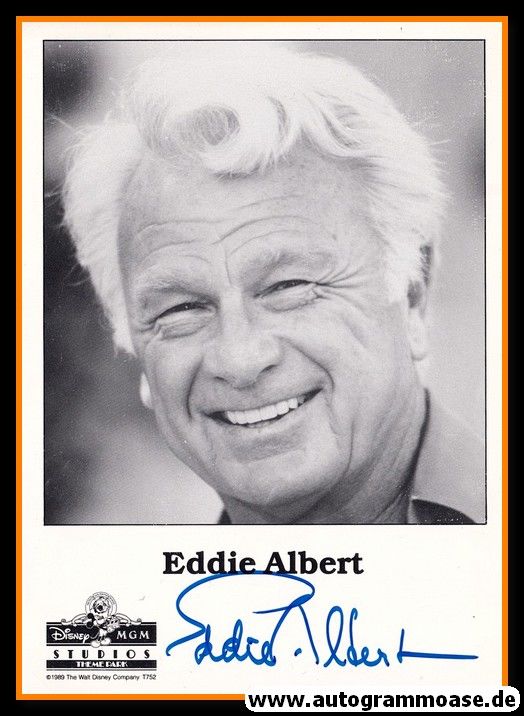 Autogramm Film (USA) | Eddie ALBERT | 1989 (Portrait SW XL) Walt Disney