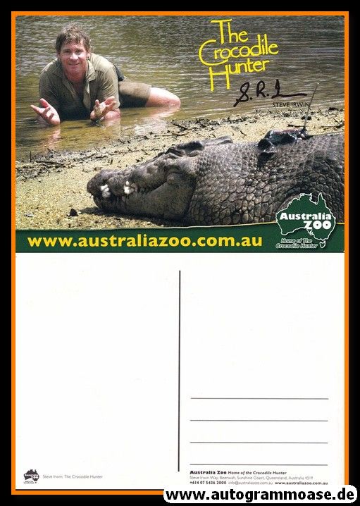 Autogramm TV (Australien) | Steve IRWIN | 2000er Druck (Crocodile Hunter)