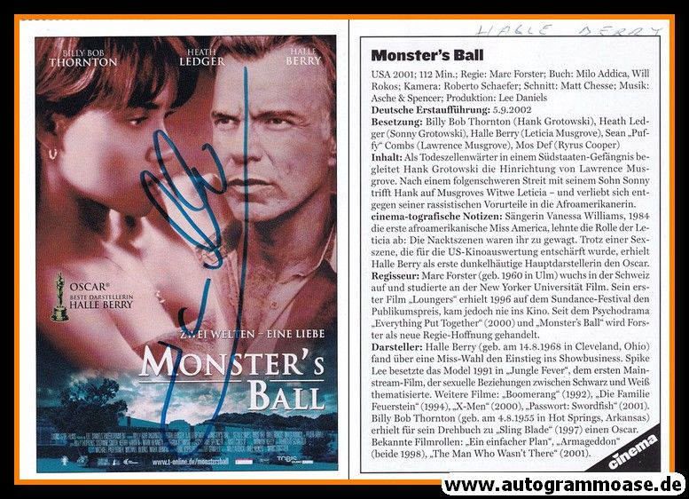 Autogramm Film (USA) | Halle BERRY | 2001 "Monsters Ball"