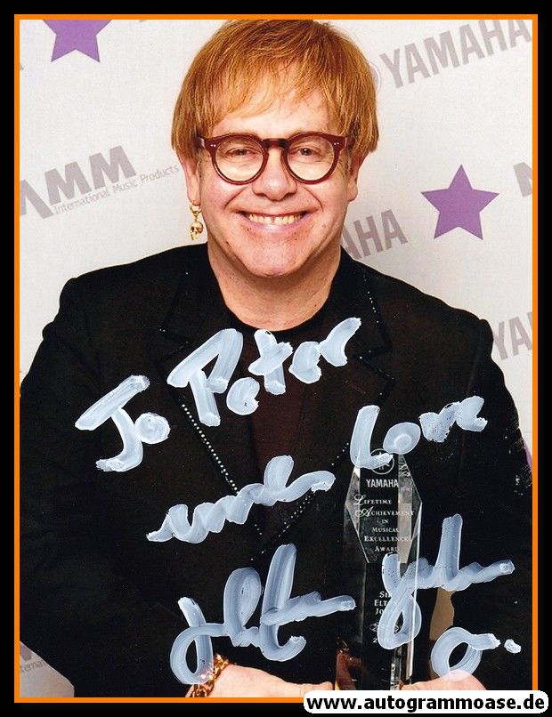 Autogramm Pop (UK) | Elton JOHN | 2003 Foto (Portrait Color) Yamaha NAMM