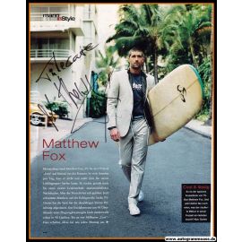 Autogramm Film (USA) | Matthew FOX | 2000er (Portrait Color Surfer) Mann In Style