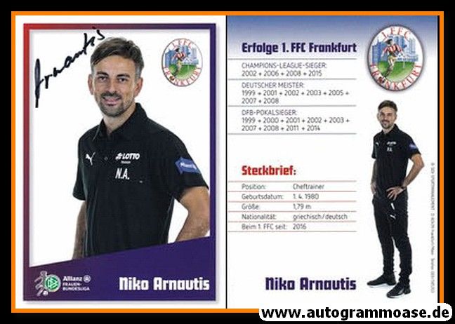 Autogramm Fussball (D) | 1. FFC Frankfurt | 2018 | Niko ARNAUTIS