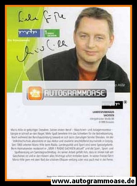 Autogramm Radio | MDR1 Sachsen | Mario HILLE | 2005 (Portrait Color) Heinrich