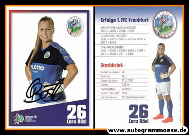 Autogramm Fussball (D) | 1. FFC Frankfurt | 2016 | Cara BÖSL