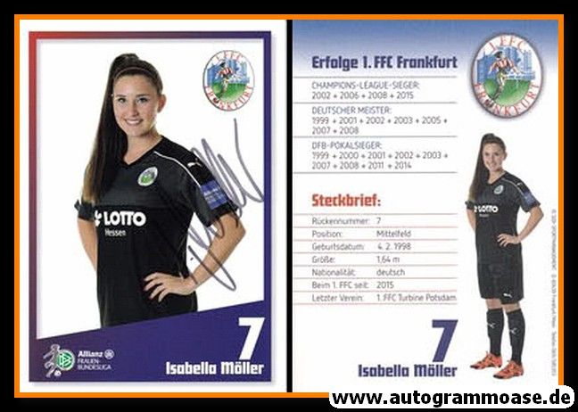 Autogramm Fussball (D) | 1. FFC Frankfurt | 2016 | Isabella MÖLLER