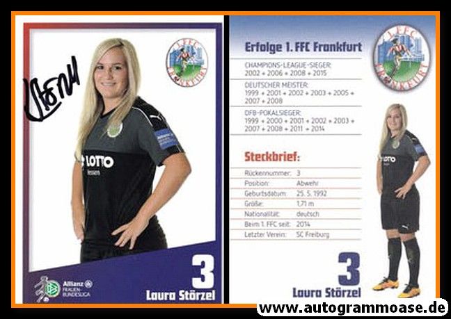 Autogramm Fussball (D) | 1. FFC Frankfurt | 2016 | Laura STÖRZEL