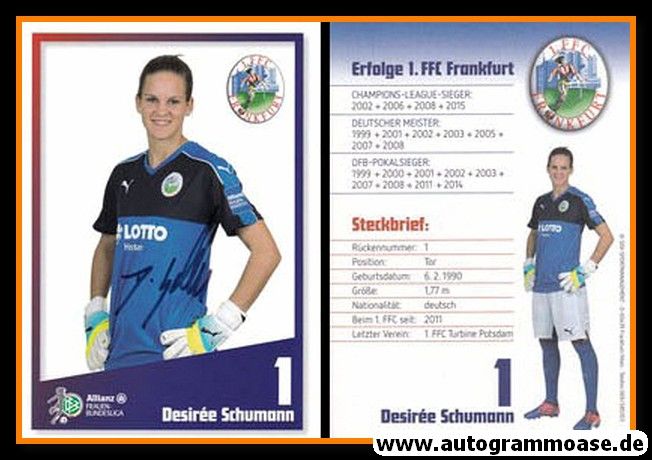 Autogramm Fussball (D) | 1. FFC Frankfurt | 2016 | Desiree SCHUMANN