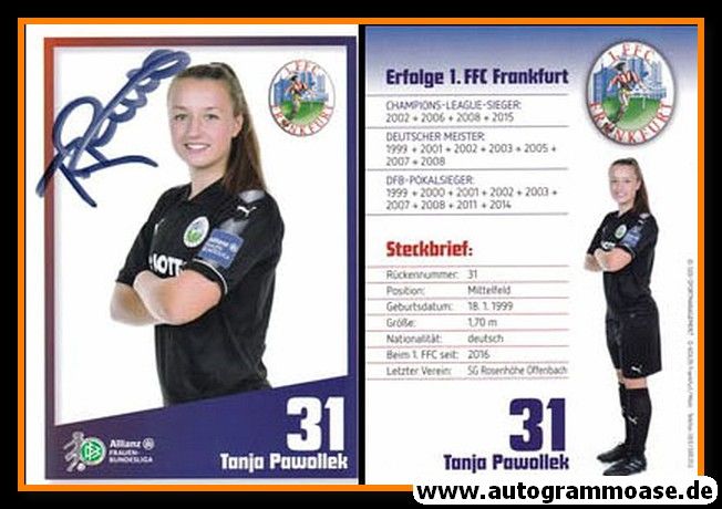 Autogramm Fussball (D) | 1. FFC Frankfurt | 2017 | Tanja PAWALLEK