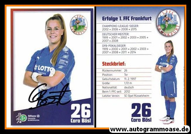 Autogramm Fussball (D) | 1. FFC Frankfurt | 2017 | Cara BÖSL