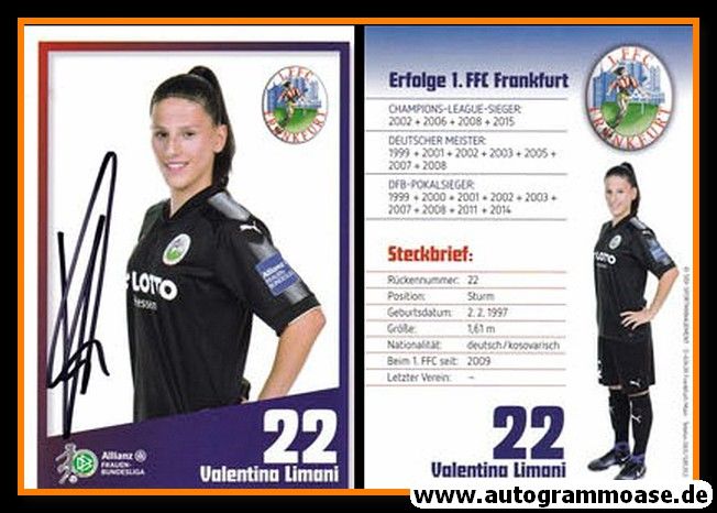 Autogramm Fussball (D) | 1. FFC Frankfurt | 2017 | Valentina LIMANI