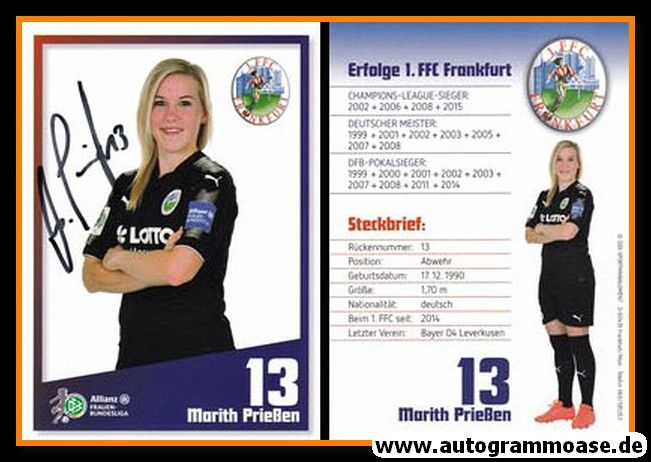 Autogramm Fussball (D) | 1. FFC Frankfurt | 2017 | Marith PRIESSEN