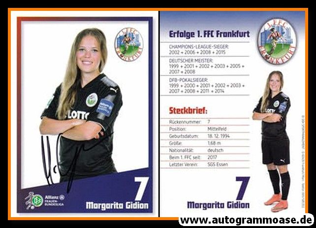 Autogramm Fussball (D) | 1. FFC Frankfurt | 2017 | Margarita GIDION