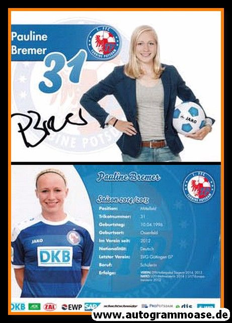 Autogramm Fussball (D) | 1. FFC Turbine Potsdam | 2014 | Pauline BREMER