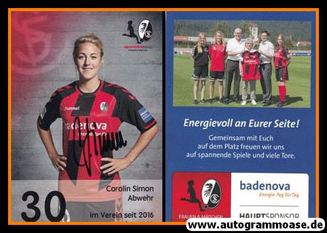 Autogramm Fussball (Damen) | SC Freiburg | 2016 | Carolin SIMON