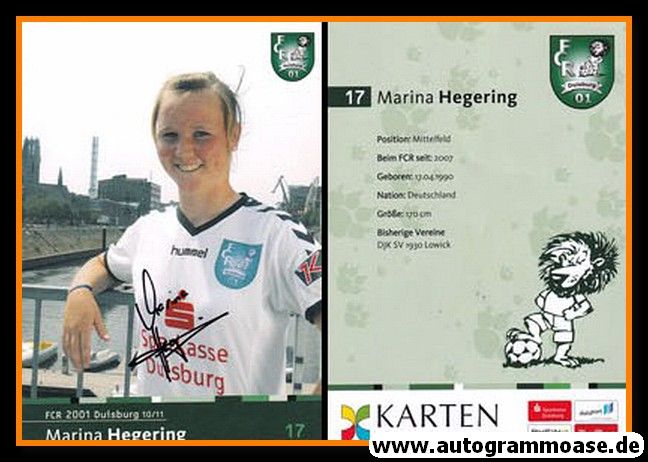 Autogramm Fussball (D) | FCR 2001 Duisburg | 2010 | Marina HEGERING