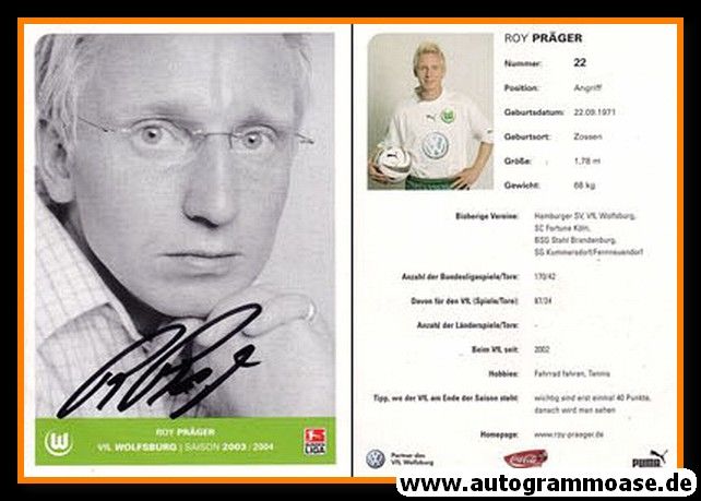 Autogramm Fussball | VfL Wolfsburg | 2003 | Roy PRÄGER