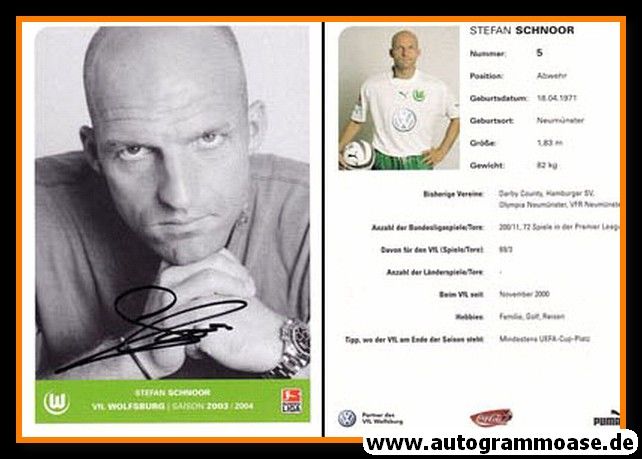 Autogramm Fussball | VfL Wolfsburg | 2003 | Stefan SCHNOOR