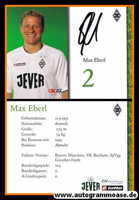 Autogramm Fussball | Borussia Mönchengladbach | 2004 | Max EBERL