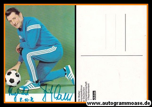 Autogramm Fussball | DFB | 1970er Adidas | Fritz WALTER (blauer Anzug)