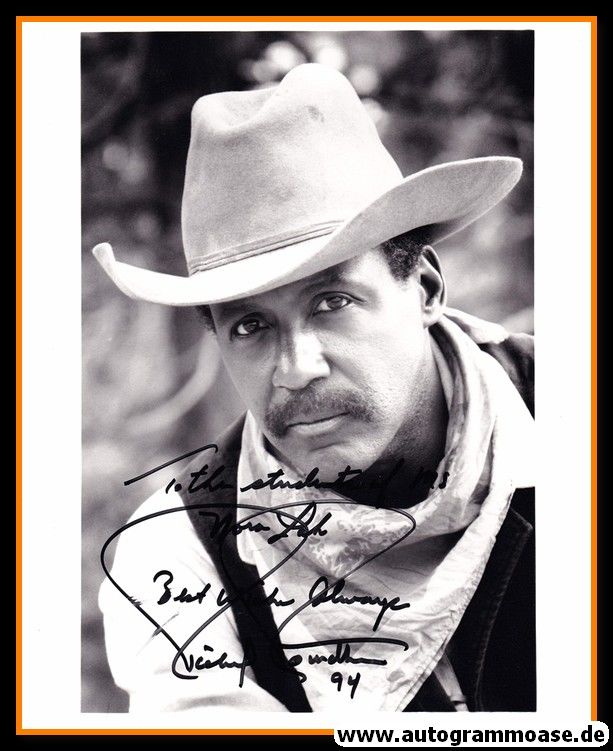 Autogramm Film (USA) | Richard ROUNDTREE | 1990er Foto (Portrait SW XL) Cowboy