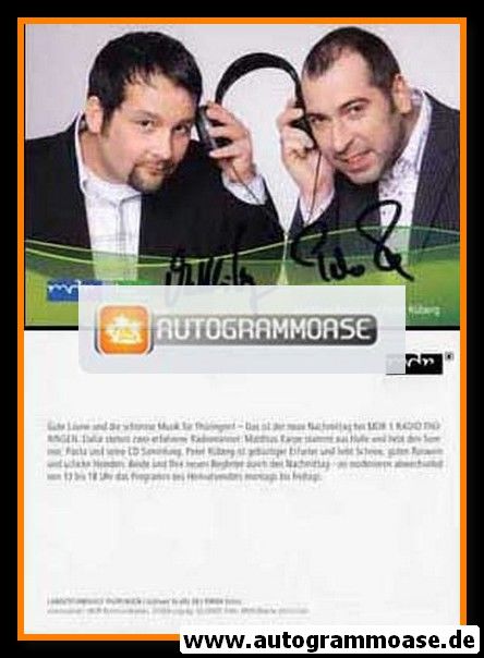 Autogramme Radio | MDR1 Thüringen | Matthias KARPE + Peter RÜBERG | 2010er (Portrait Color)