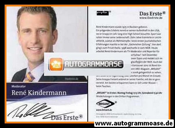 Autogramm TV | ARD | Rene KINDERMANN | 2009 "Brisant" (Portrait Color Jehnichen)