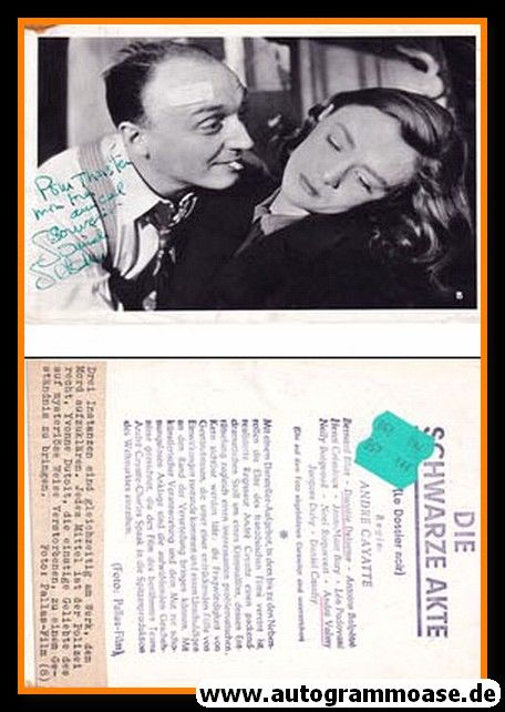 Autogramm Film (Frankreich) | Daniele DELORME | 1955 Foto "Dossier Noir"