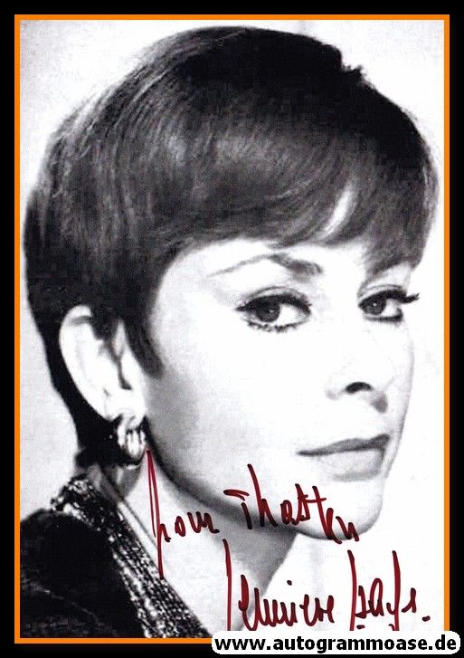 Autogramm Film (Frankreich) | Genevieve PAGE | 1970er Foto (Portrait SW)
