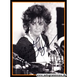 Autogramm Film (USA) | Elisabeth TAYLOR | 1990er Foto (Portrait SW)