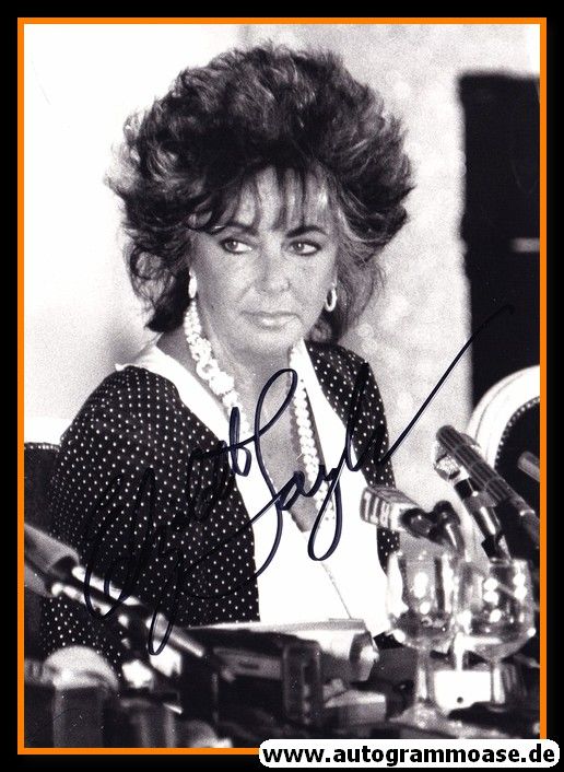 Autogramm Film (USA) | Elisabeth TAYLOR | 1990er Foto (Portrait SW)