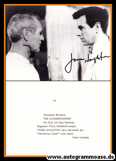 Autogramm Film (USA) | James NAUGHTON | 1987 Foto "Glass Menagerie" Paul Newman