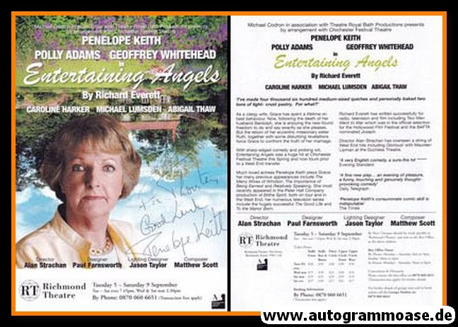 Autogramm Film (UK) | Penelope KEITH | 2006 "Entertaining Angels"