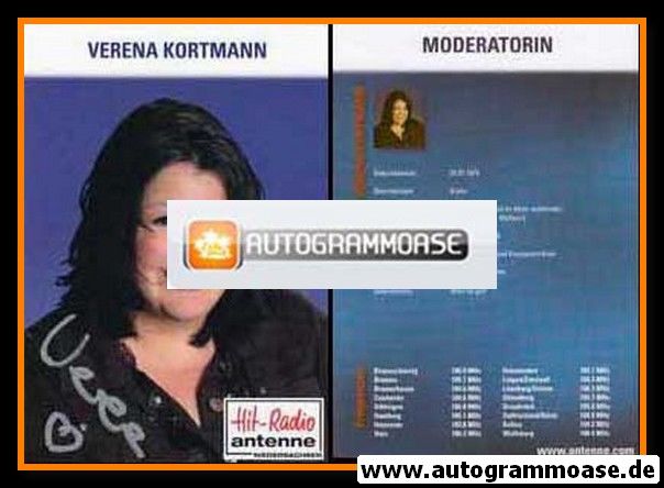Autogramm Radio | Antenne Niedersachsen | Verena KORTMANN | 2000er (Portrait Color)