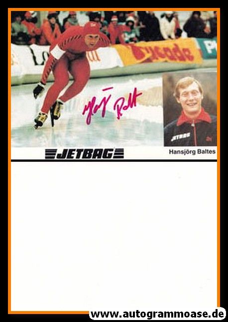 Autogramm Eisschnelllauf | Hansjörg BALTES | 1980er (Collage Color) Jetbag