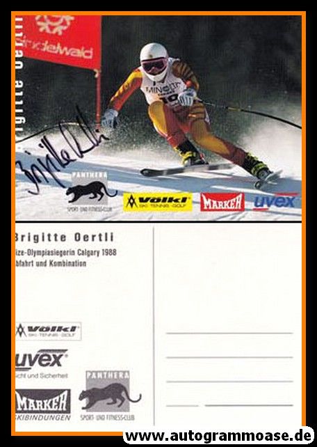 Autogramm Ski Alpin | Brigitte OERTLI | 1988 (Rennszene Color) Olympia-Silber