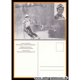 Autogramm Ski Alpin | Christa ZECHMEISTER | 1970er (Collage SW)